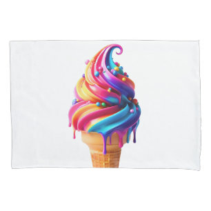 SlipperyJoe's vibrant ice cream cone food classic Pillowcase