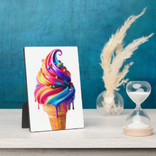 SlipperyJoe's vibrant ice cream cone food classic  Plaque