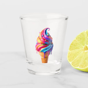 SlipperyJoe's vibrant ice cream cone food classic  Shot Glass