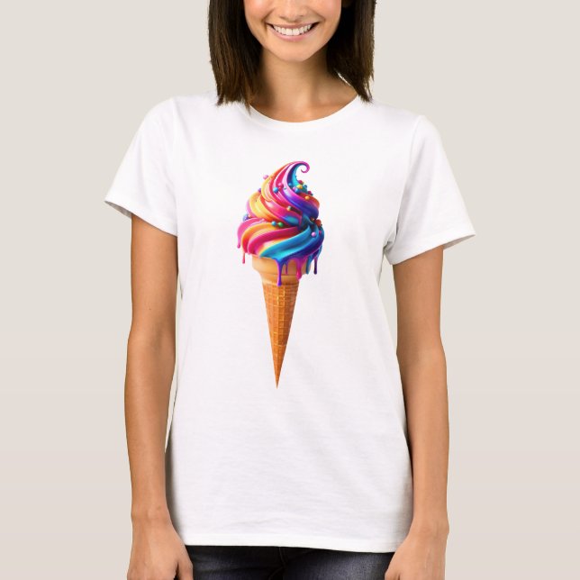 SlipperyJoe's vibrant ice cream cone food classic  T-Shirt (Front)