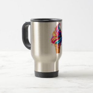 SlipperyJoe's vibrant ice cream cone food classic  Travel Mug