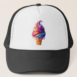 SlipperyJoe's vibrant ice cream cone food classic  Trucker Hat
