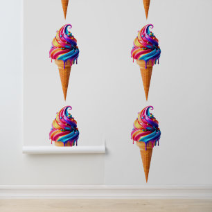 SlipperyJoe's vibrant ice cream cone food classic  Wallpaper