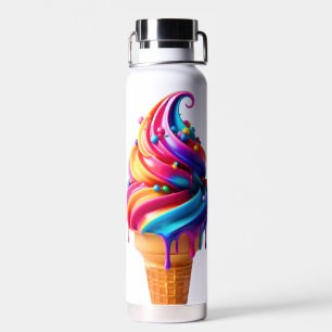 SlipperyJoe's vibrant ice cream cone food classic  Water Bottle