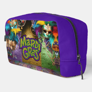 SlipperyJoe's vibrant Mardi Gras graphic classic C Dopp Kit