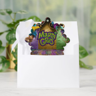 SlipperyJoe's vibrant Mardi Gras graphic classic C Tree Decoration Card