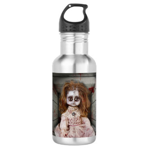 SlipperyJoe's vintage haunted porcelain doll creep 532 Ml Water Bottle