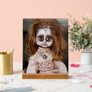 SlipperyJoe's vintage haunted porcelain doll creep Acrylic Sign