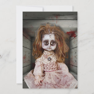 SlipperyJoe's vintage haunted porcelain doll creep Holiday Card