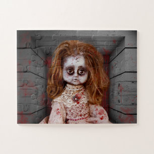 SlipperyJoe's vintage haunted porcelain doll creep Jigsaw Puzzle