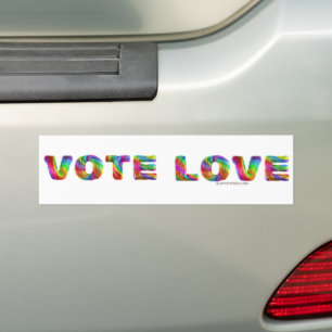 SlipperyJoe's vote love equality gay pride gifts L Bumper Sticker