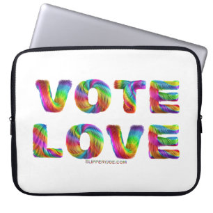 SlipperyJoe's vote love equality gay pride gifts L Laptop Sleeve
