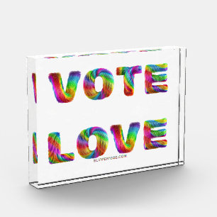 SlipperyJoe's vote love equality gay pride gifts L Photo Block
