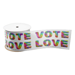 SlipperyJoe's vote love equality gay pride gifts L Satin Ribbon