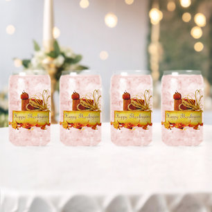 SlipperyJoe's warm festive Thanksgiving vibe rusti Can Glass