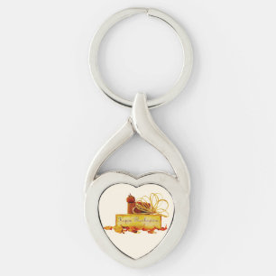 SlipperyJoe's warm festive Thanksgiving vibe rusti Key Ring
