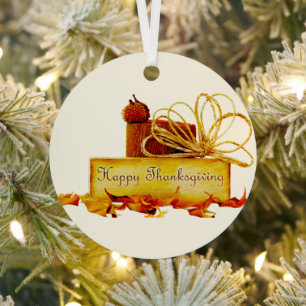 SlipperyJoe's warm festive Thanksgiving vibe rusti Metal Tree Decoration