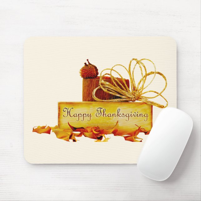 SlipperyJoe's warm festive Thanksgiving vibe rusti Mouse Mat (With Mouse)