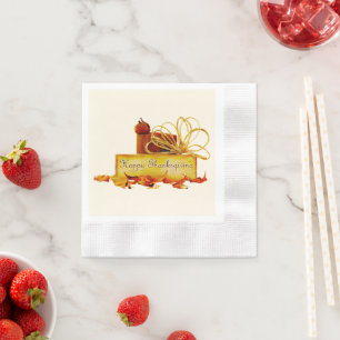 SlipperyJoe's warm festive Thanksgiving vibe rusti Napkin