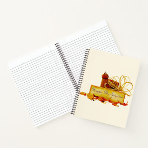 SlipperyJoe's warm festive Thanksgiving vibe rusti Notebook