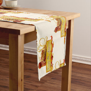 SlipperyJoe's warm festive Thanksgiving vibe rusti Short Table Runner