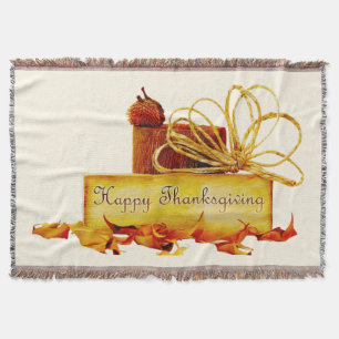 SlipperyJoe's warm festive Thanksgiving vibe rusti Throw Blanket