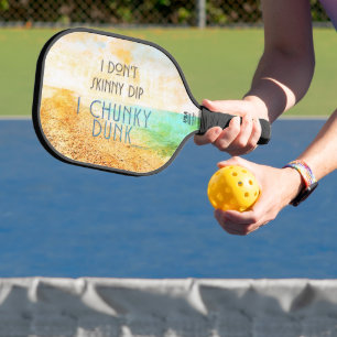 SlipperyJoe's warm idyllic beach scene campy skinn Pickleball Paddle