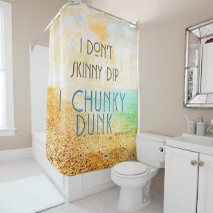 SlipperyJoe's warm idyllic beach scene campy skinn Shower Curtain