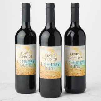 SlipperyJoe's warm idyllic beach scene campy skinn Wine Label