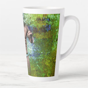 SlipperyJoe's white muscular sexy man speedo black Latte Mug