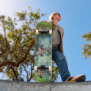 SlipperyJoe's white muscular sexy man speedo black Skateboard