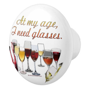 SlipperyJoe's wine drinkware cheeky pun red white Ceramic Knob