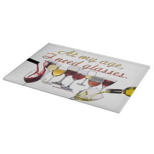 SlipperyJoe's wine drinkware cheeky pun red white Cutting Board