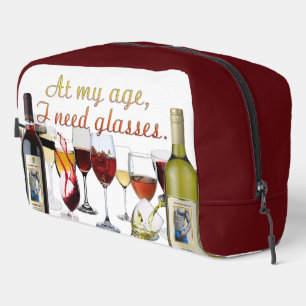 SlipperyJoe's wine drinkware cheeky pun red white  Dopp Kit