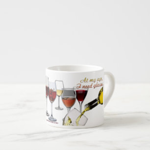 SlipperyJoe's wine drinkware cheeky pun red white Espresso Cup
