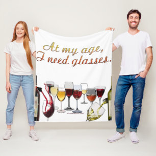 SlipperyJoe's wine drinkware cheeky pun red white Fleece Blanket