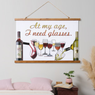 SlipperyJoe's wine drinkware cheeky pun red white  Hanging Tapestry