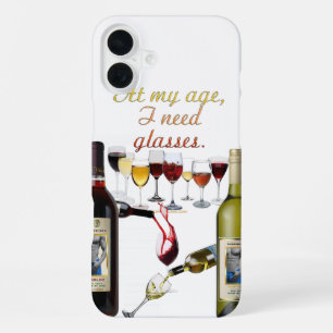 SlipperyJoe's wine drinkware cheeky pun red white  iPhone 16 Plus Case