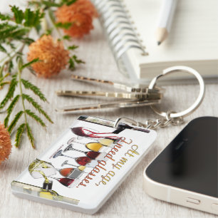 SlipperyJoe's wine drinkware cheeky pun red white  Key Ring