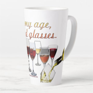 SlipperyJoe's wine drinkware cheeky pun red white Latte Mug