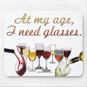 SlipperyJoe's wine drinkware cheeky pun red white Mouse Mat