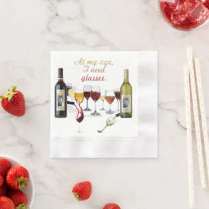 SlipperyJoe's wine drinkware cheeky pun red white Napkin