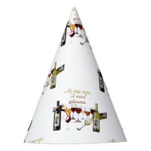 SlipperyJoe's wine drinkware cheeky pun red white Party Hat