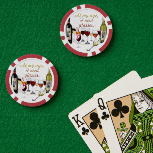 SlipperyJoe's wine drinkware cheeky pun red white  Poker Chips