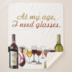 SlipperyJoe's wine drinkware cheeky pun red white Sherpa Blanket