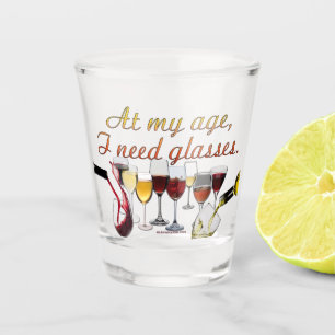 SlipperyJoe's wine drinkware cheeky pun red white Shot Glass