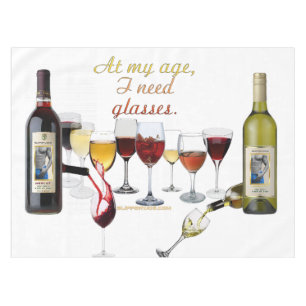 SlipperyJoe's wine drinkware cheeky pun red white Tablecloth