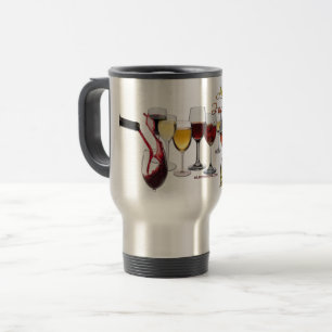 SlipperyJoe's wine drinkware cheeky pun red white  Travel Mug