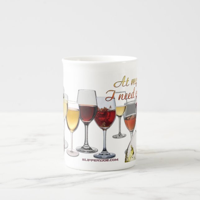SlipperyJoe's Wine Glasses fermented grapes wine p Bone China Mug (Front)
