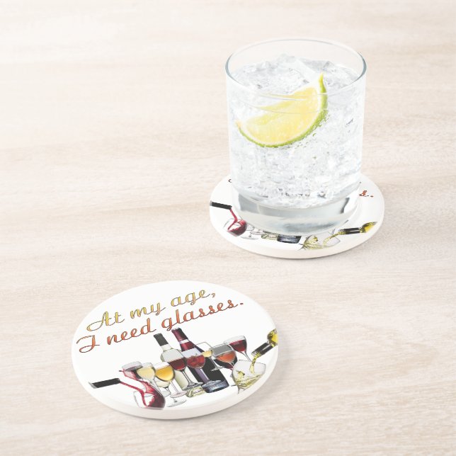 SlipperyJoe's Wine Glasses fermented grapes wine p Coaster (Side)